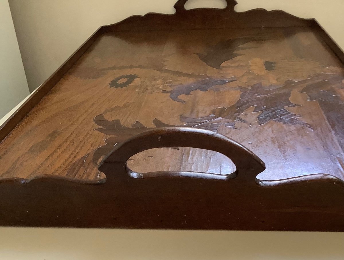 Wooden Marquetry Tray By émile Gallé -photo-4