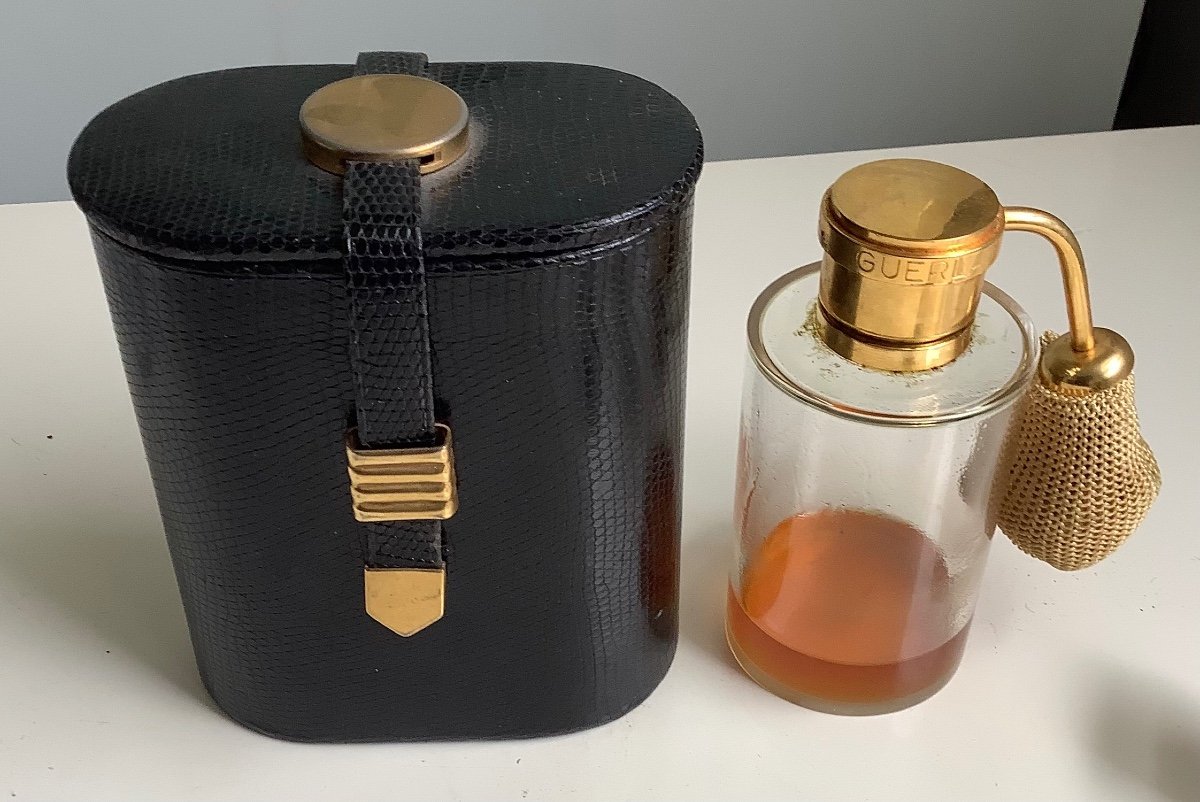  Guerlain Spray Bottle Leather Box Baccarat Bottle 