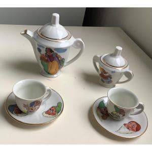 Une Parties De Dinettes En Porcelaine decor Blanche neige et 7 nains 