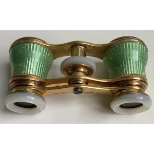 A Pair Of Enameled Binoculars.