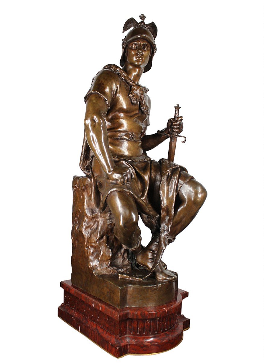 Imposing Bronze Ordeal - Military Courage - Paul Dubois & Ferdinand Barbedienne-photo-2