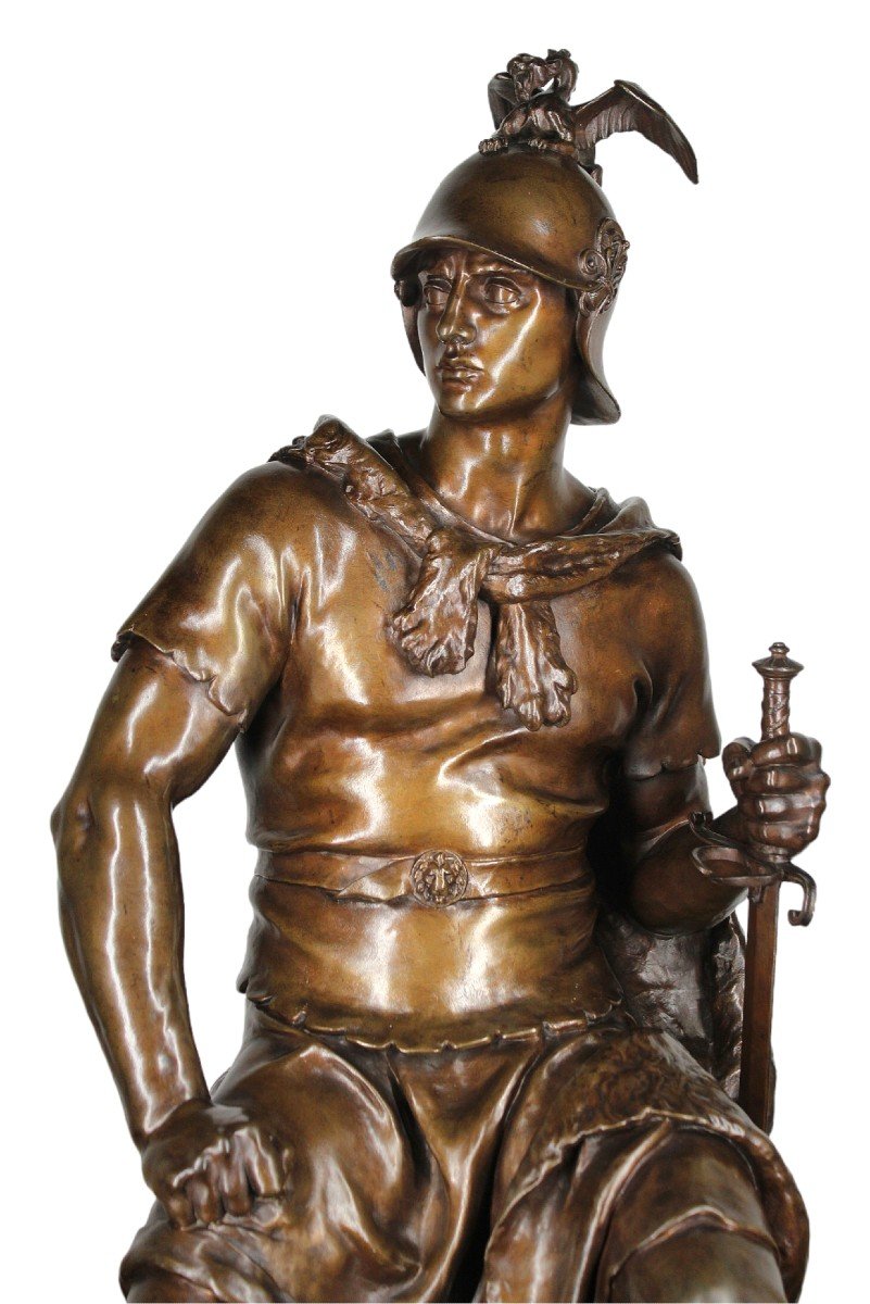 Imposing Bronze Ordeal - Military Courage - Paul Dubois & Ferdinand Barbedienne-photo-3