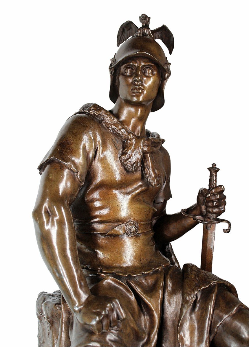 Imposing Bronze Ordeal - Military Courage - Paul Dubois & Ferdinand Barbedienne-photo-4