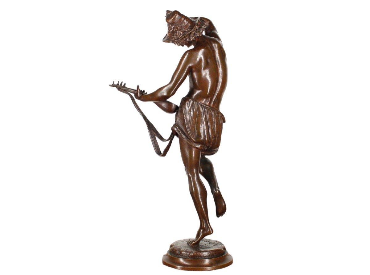 Epreuve En Bronze - Joueur de Mandoline ou Danseur Napolitain - Albert Carrier Belleuse - Fondeur Collin & Cie PARIS-photo-3