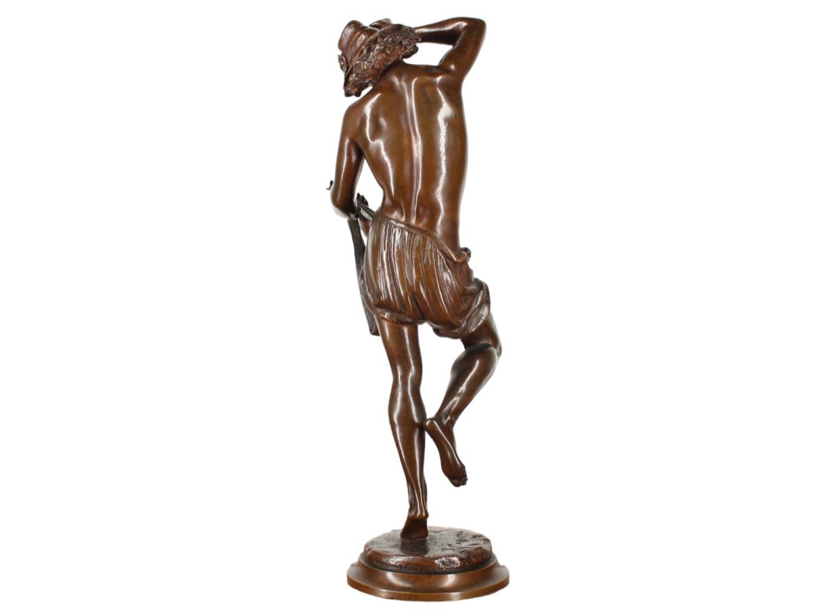 Epreuve En Bronze - Joueur de Mandoline ou Danseur Napolitain - Albert Carrier Belleuse - Fondeur Collin & Cie PARIS-photo-4