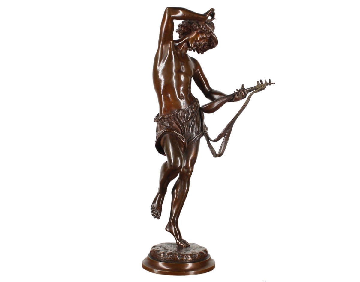 Epreuve En Bronze - Joueur de Mandoline ou Danseur Napolitain - Albert Carrier Belleuse - Fondeur Collin & Cie PARIS-photo-2