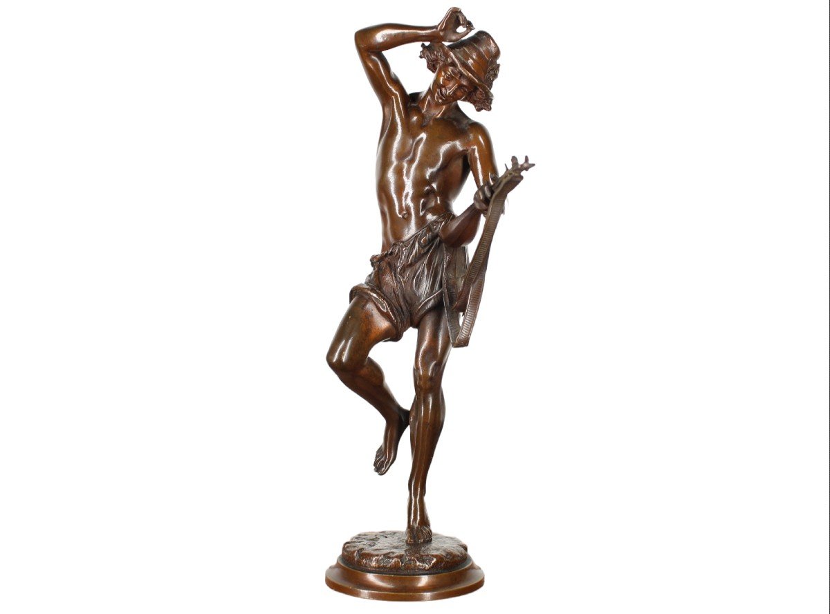 Epreuve En Bronze - Joueur de Mandoline ou Danseur Napolitain - Albert Carrier Belleuse - Fondeur Collin & Cie PARIS