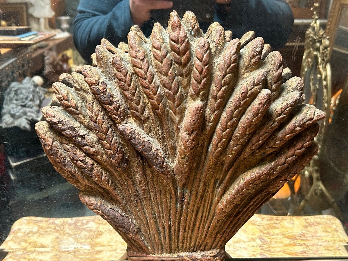 Rare Sheaf Of Wheat From A 19th Century Bakery Sign Nap. III-photo-3
