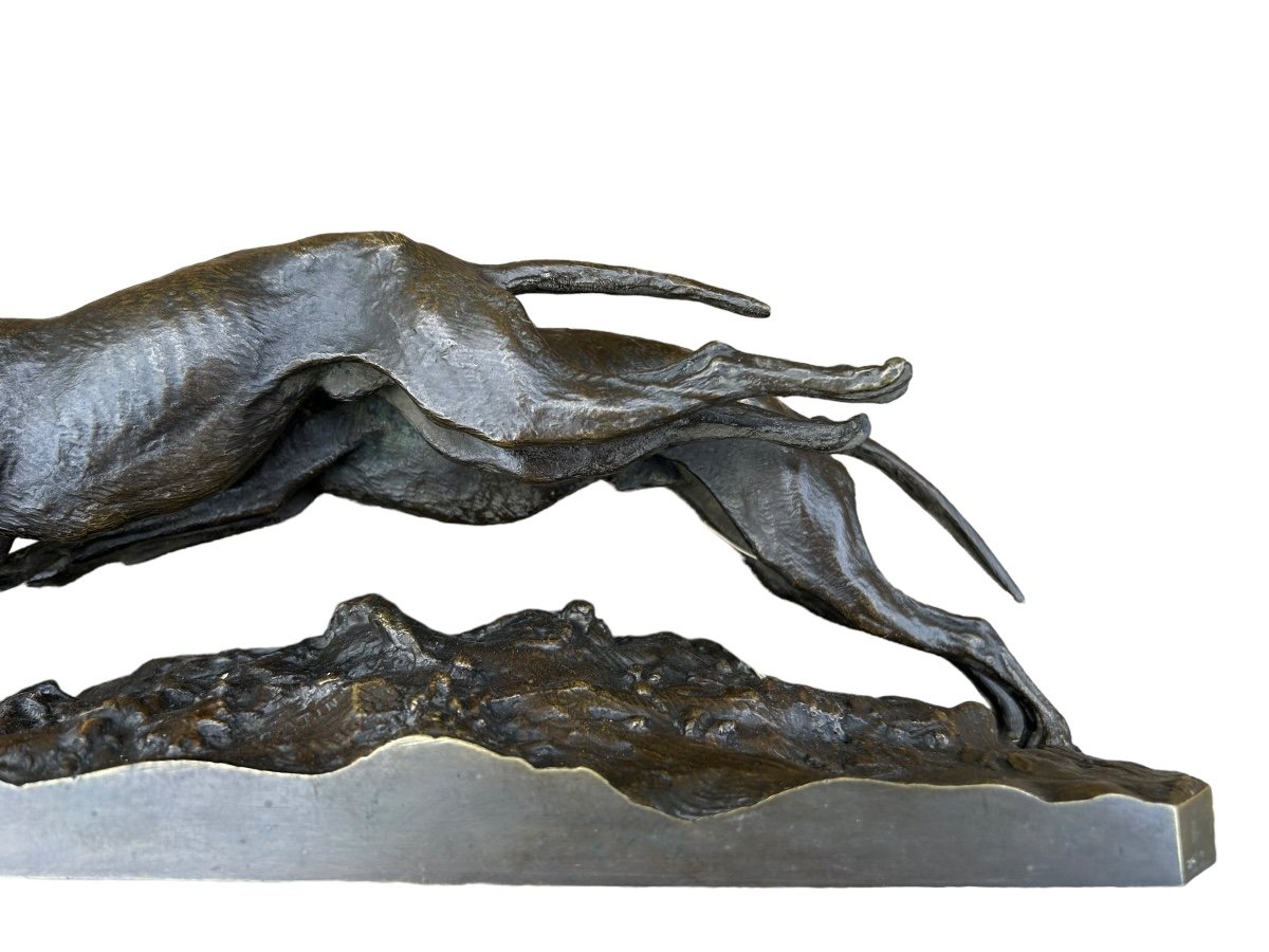 Two Bronze Fratin Greyhounds-photo-1