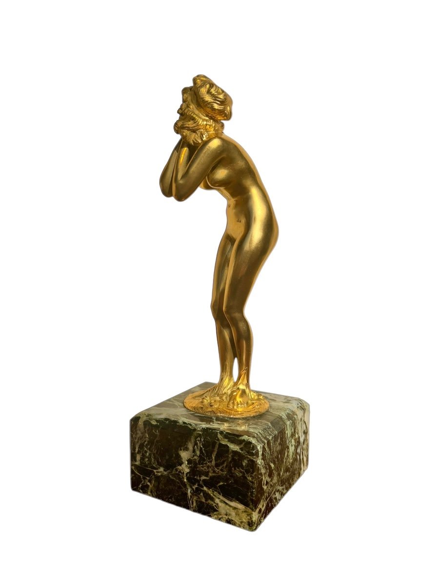 épreuve En Bronze Doré - Femme Nue - Paul Philippe  - Art Déco -photo-3