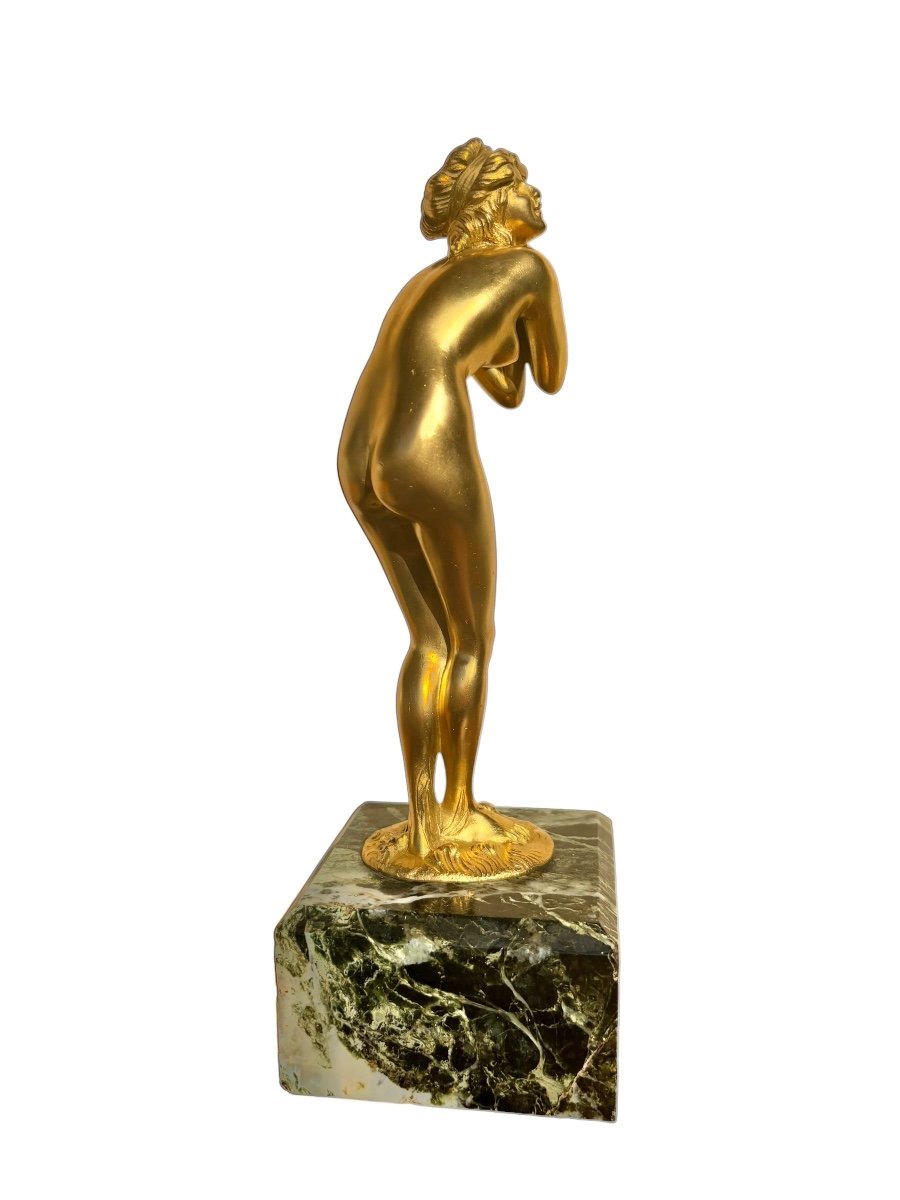 épreuve En Bronze Doré - Femme Nue - Paul Philippe  - Art Déco -photo-4