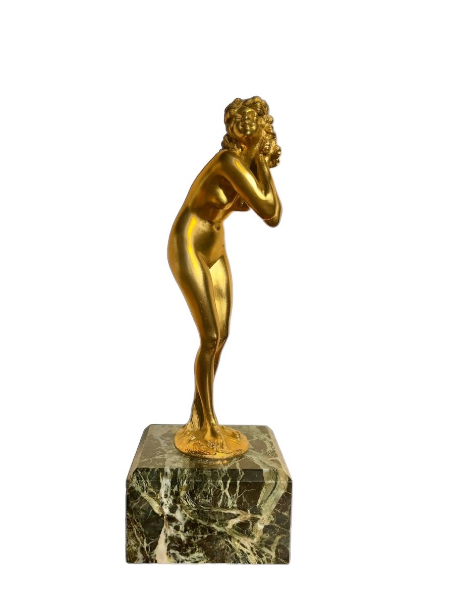 épreuve En Bronze Doré - Femme Nue - Paul Philippe  - Art Déco 