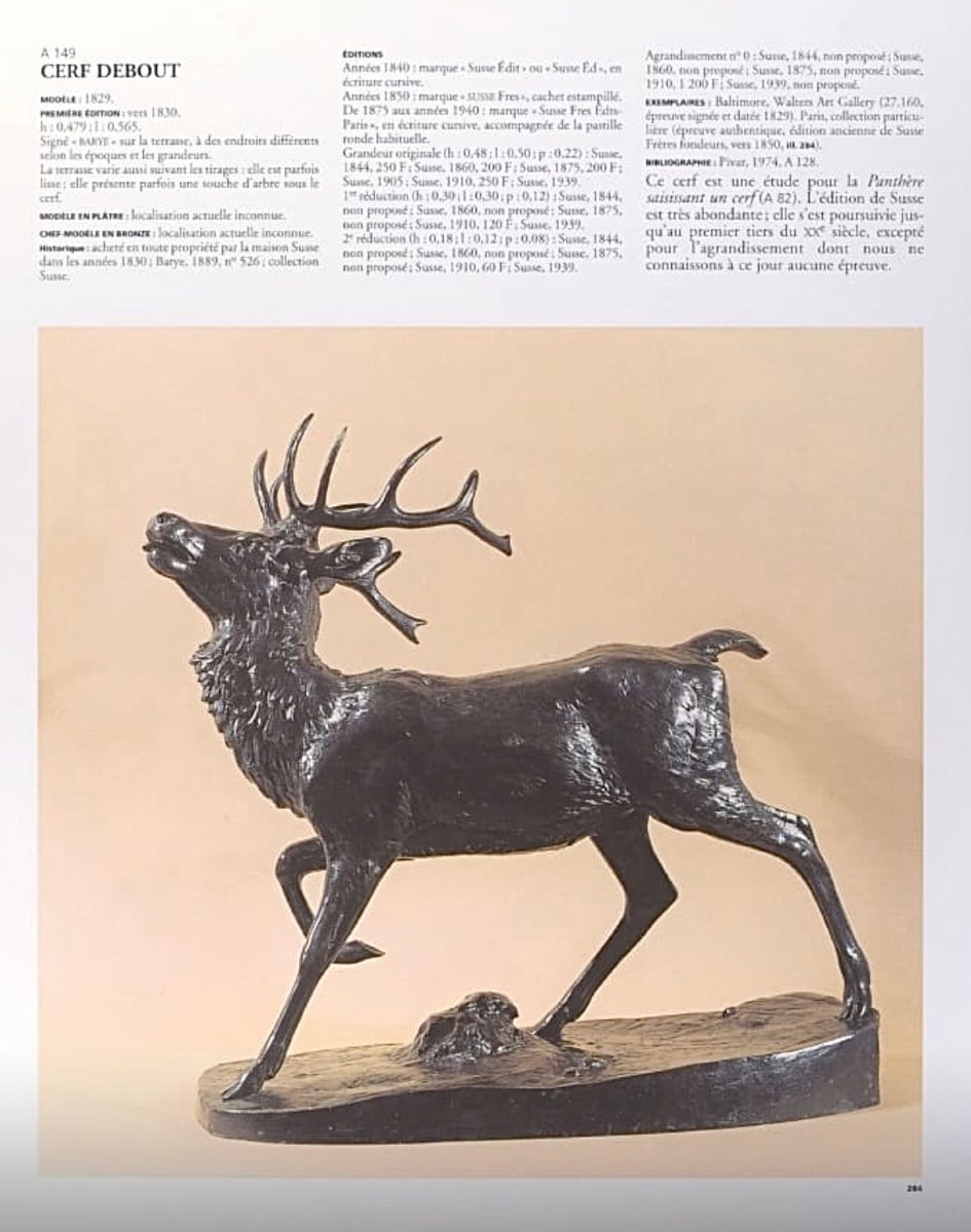 Bronze Animalier - Cerf Debout - Antoine Louis Barye - Susse Frères -photo-5