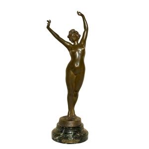 Epreuve En Bronze - Le Réveil - Femme Nue - Fernand David - Art déco