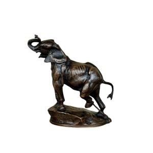 Bronze Animalier - éléphant Entravé - Emmanuel Fremiet