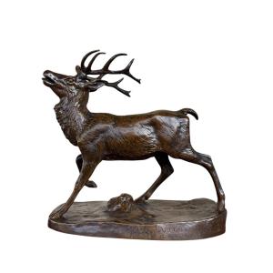 Animal Bronze - Standing Deer - Antoine Louis Barye - Susse Frères 