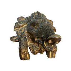 Sanglier En Bronze Mascaron De Boucherie Billot De Boucher