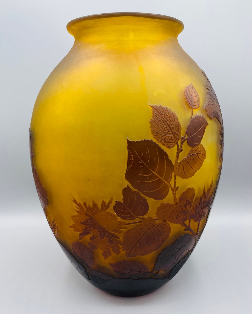 Art Nouveau Vase With Hazelnuts Emile Gallé Nancy 1900-photo-4