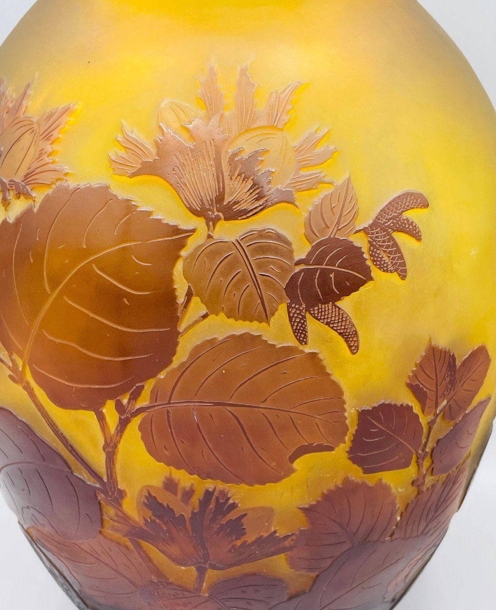 Art Nouveau Vase With Hazelnuts Emile Gallé Nancy 1900-photo-3