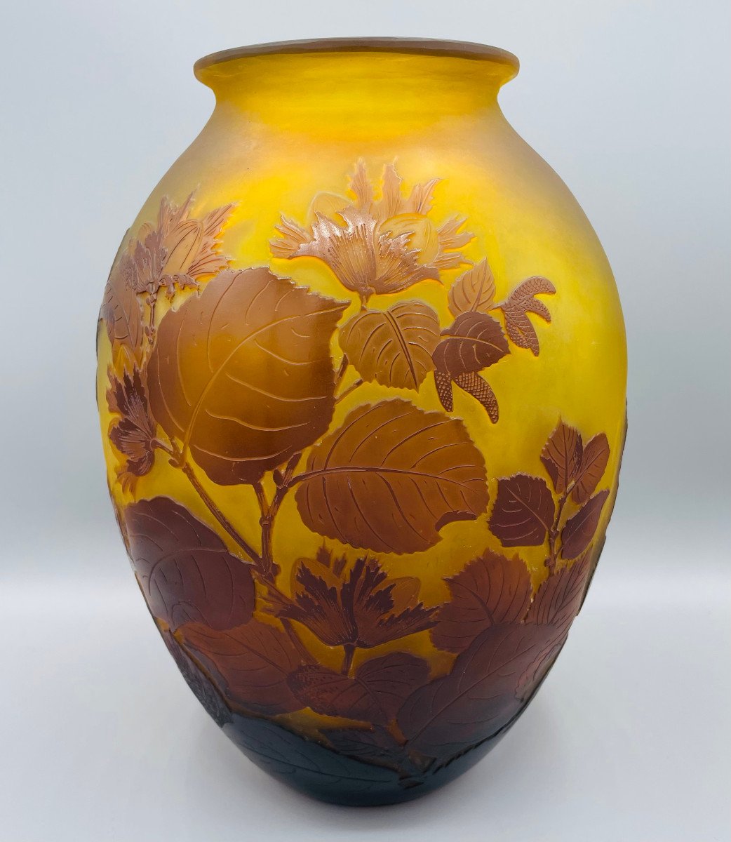 Art Nouveau Vase With Hazelnuts Emile Gallé Nancy 1900