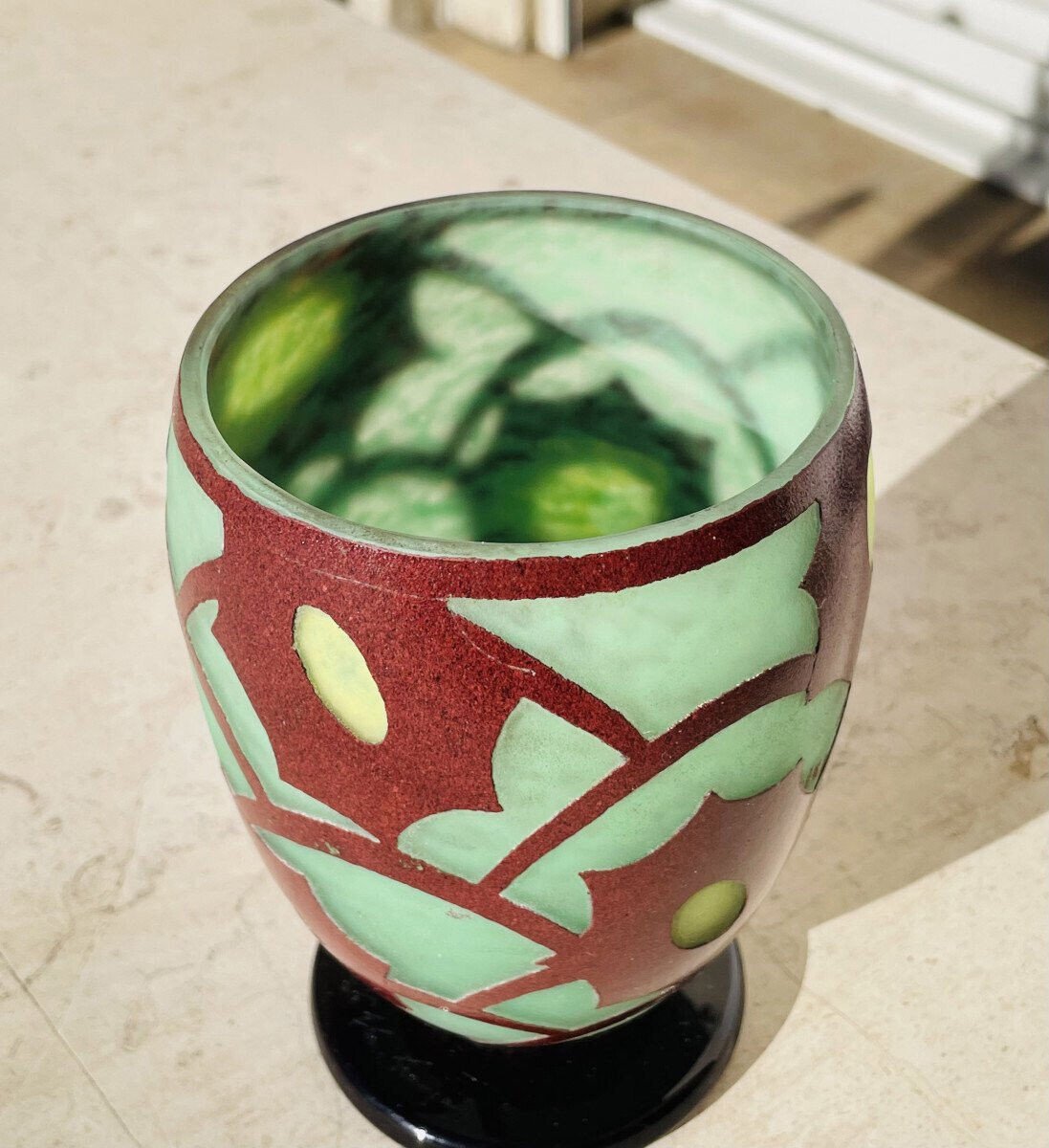 Vase Art Deco Schneider - Le Verre Français -photo-1