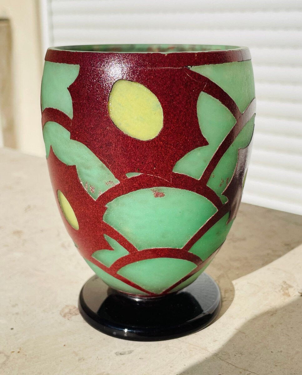 Vase Art Deco Schneider - Le Verre Français 