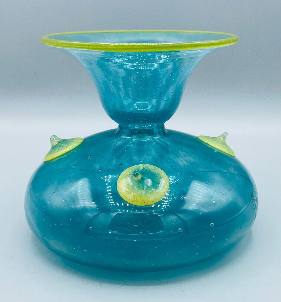 Vase Art Deco à Décor De Cabochons Charles Schneider 1930