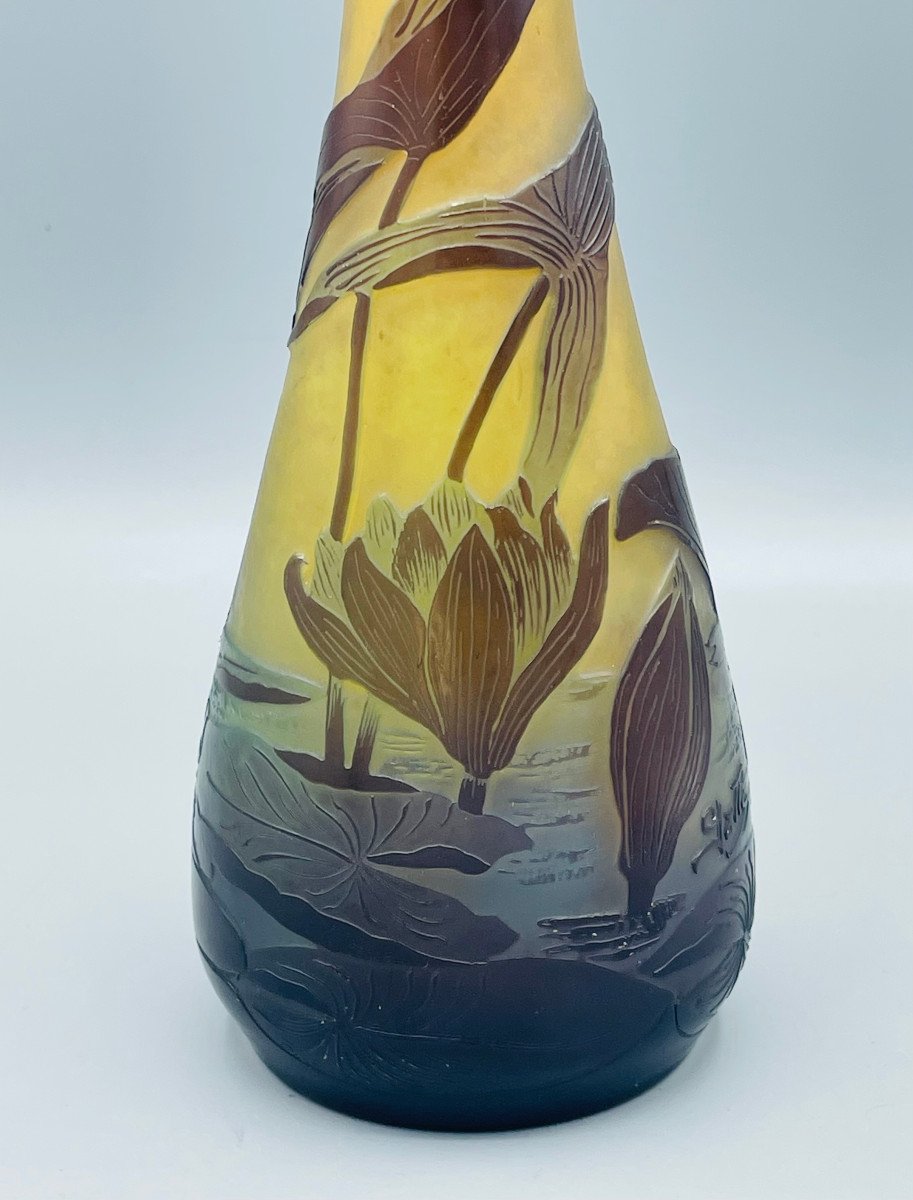 Vase Art Nouveau Aux Nénuphars Emile Gallé Nancy 1900-photo-3