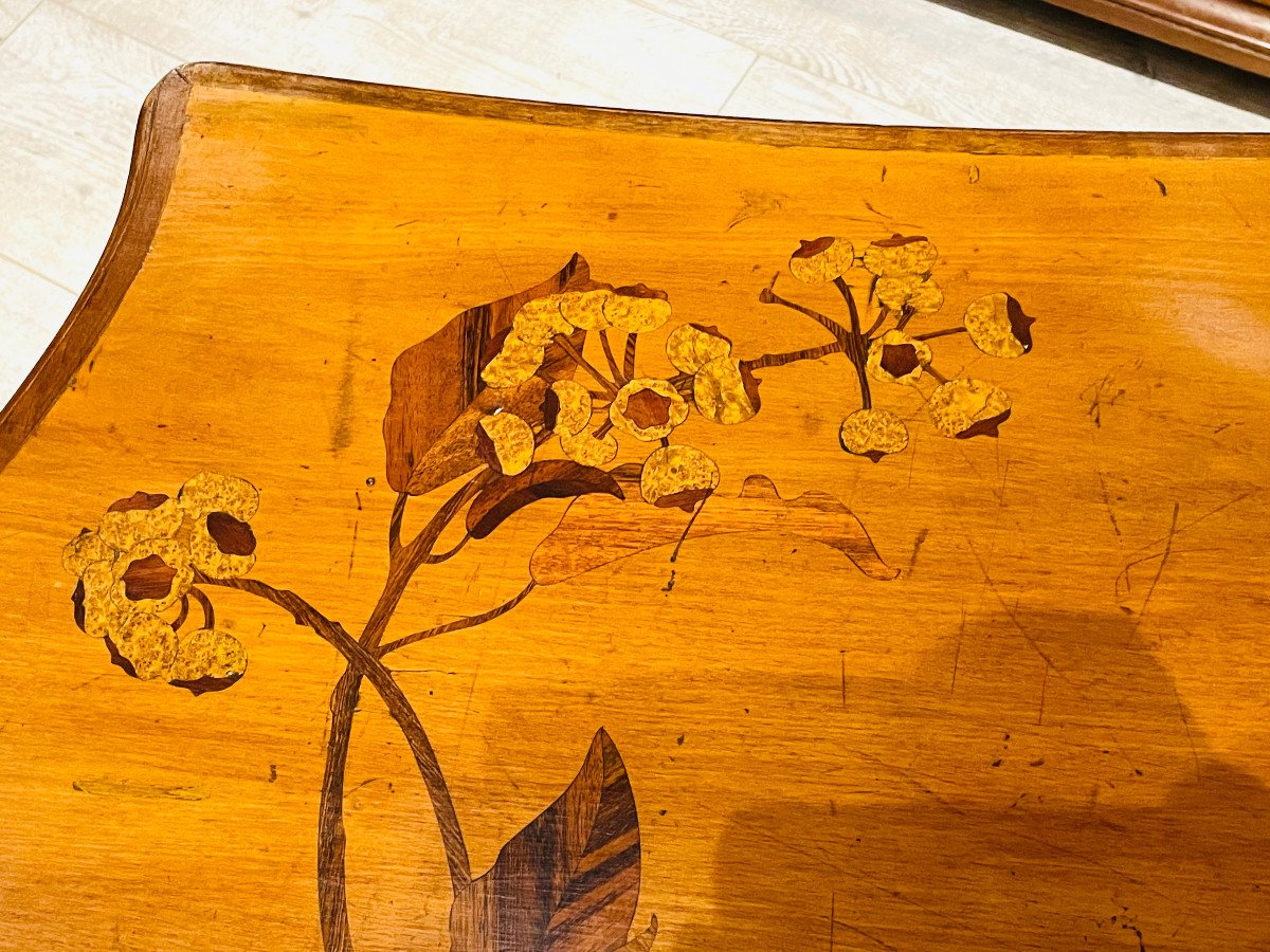 Table Clématites En Marqueterie Art Nouveau Louis Majorelle Nancy-photo-3