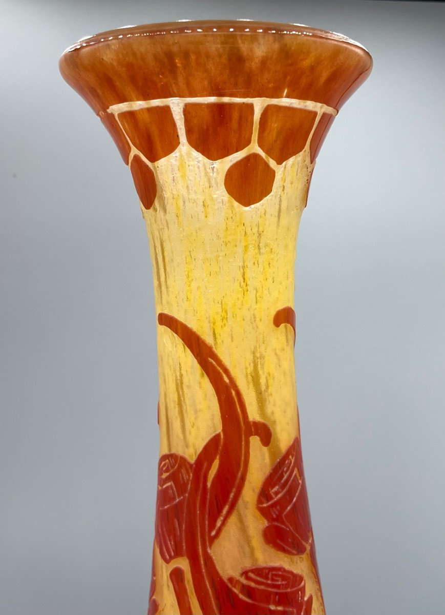 Grand Vase Art Déco Schneider - Le Verre Français "Spirales" vers 1925-photo-3