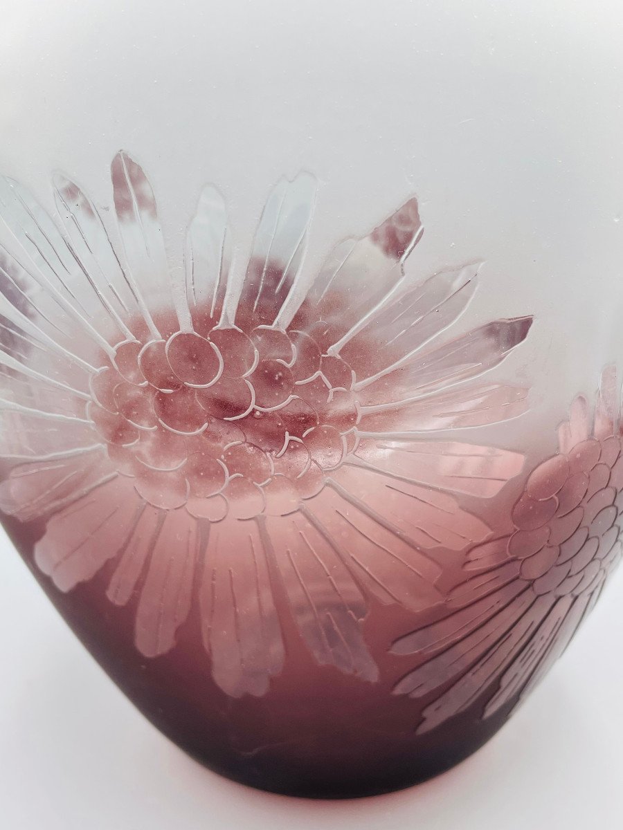 Imposant Vase Art Déco Schneider - Le Verre Français Vers 1930-photo-6