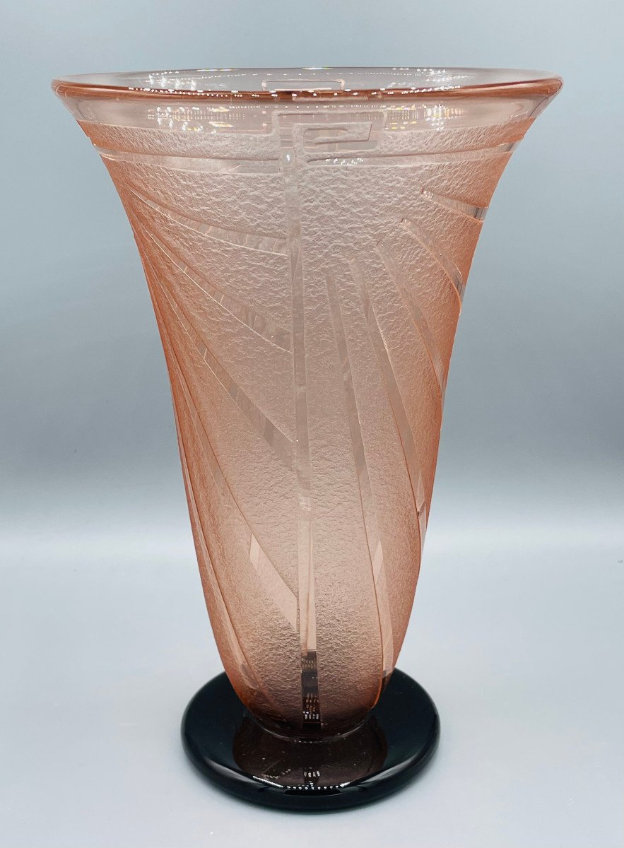 Grand Vase Art Déco Charles Schneider "Louxor" Vers 1930-photo-2