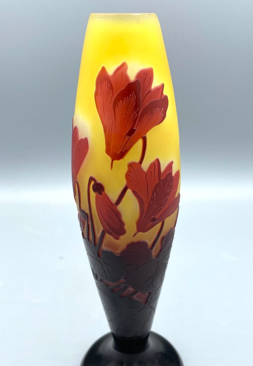 Vase Art Nouveau Aux Cyclamens Emile Gallé Nancy 1900-photo-1