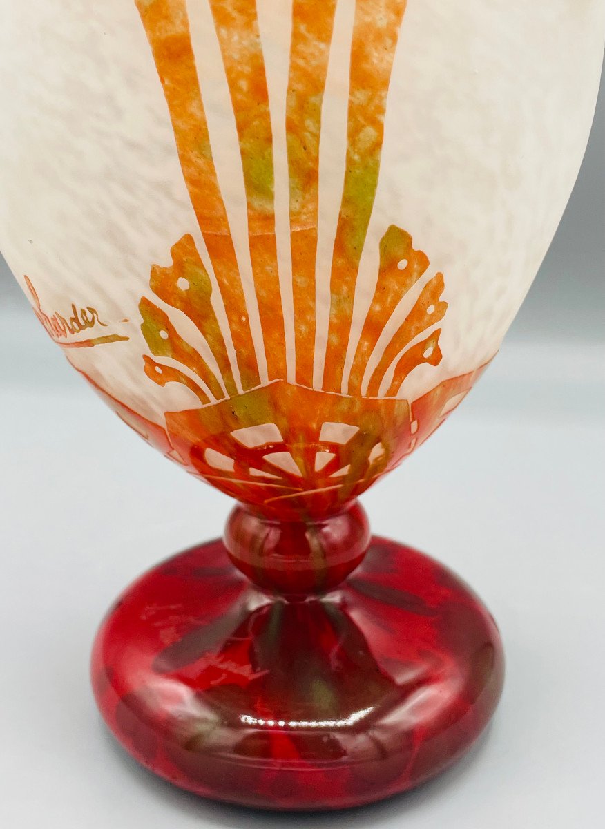 Pichet Art Déco Schneider - Le Verre Français "Algues" Vers 1930-photo-2