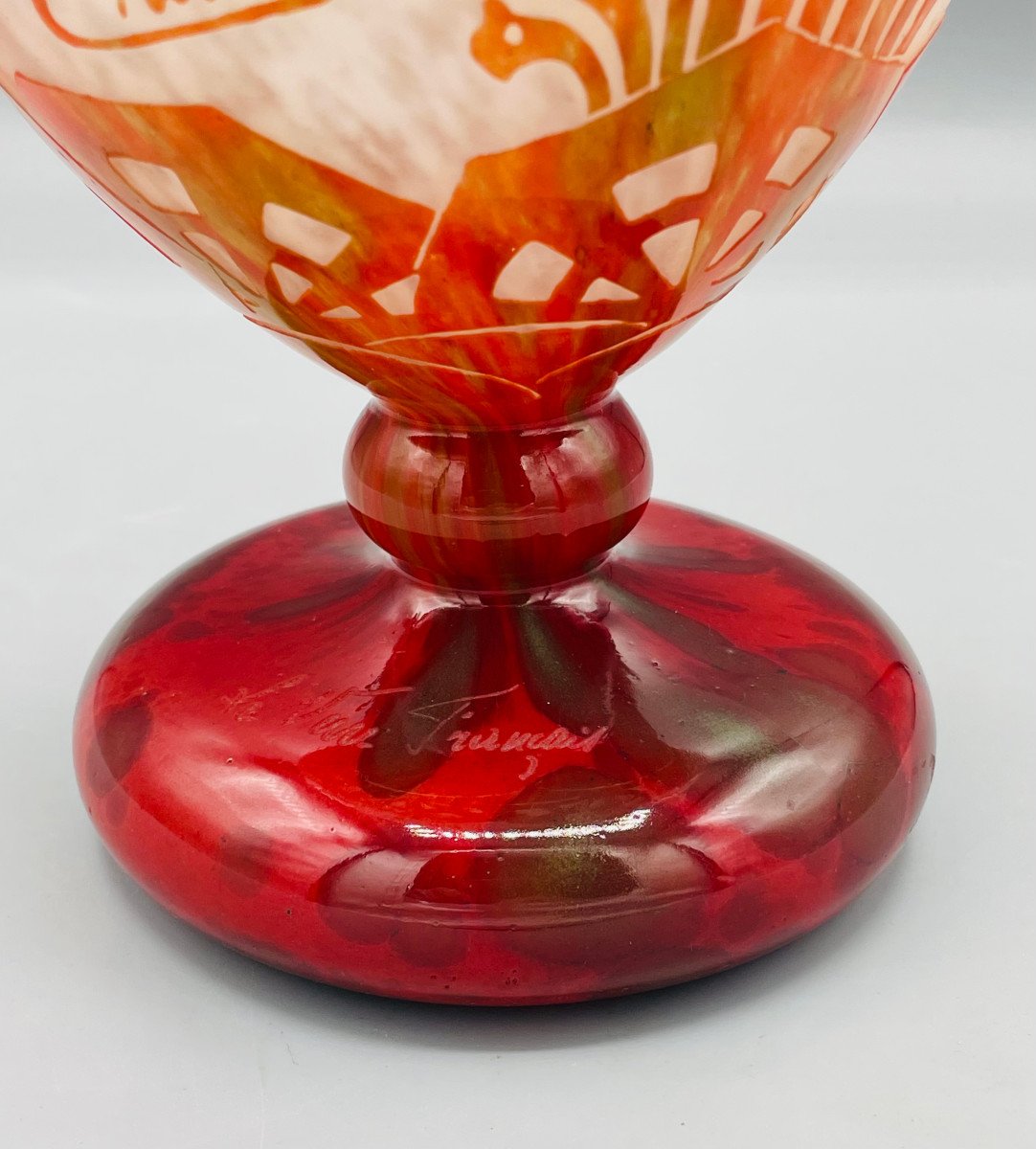 Pichet Art Déco Schneider - Le Verre Français "Algues" Vers 1930-photo-3