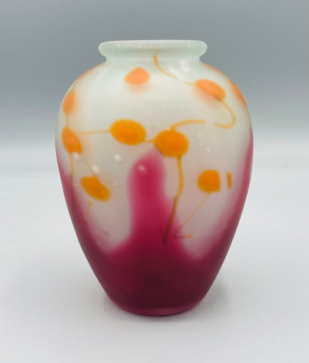 Rare Vase Art Déco Aux Intercalaires Charles Schneider 1920-photo-3