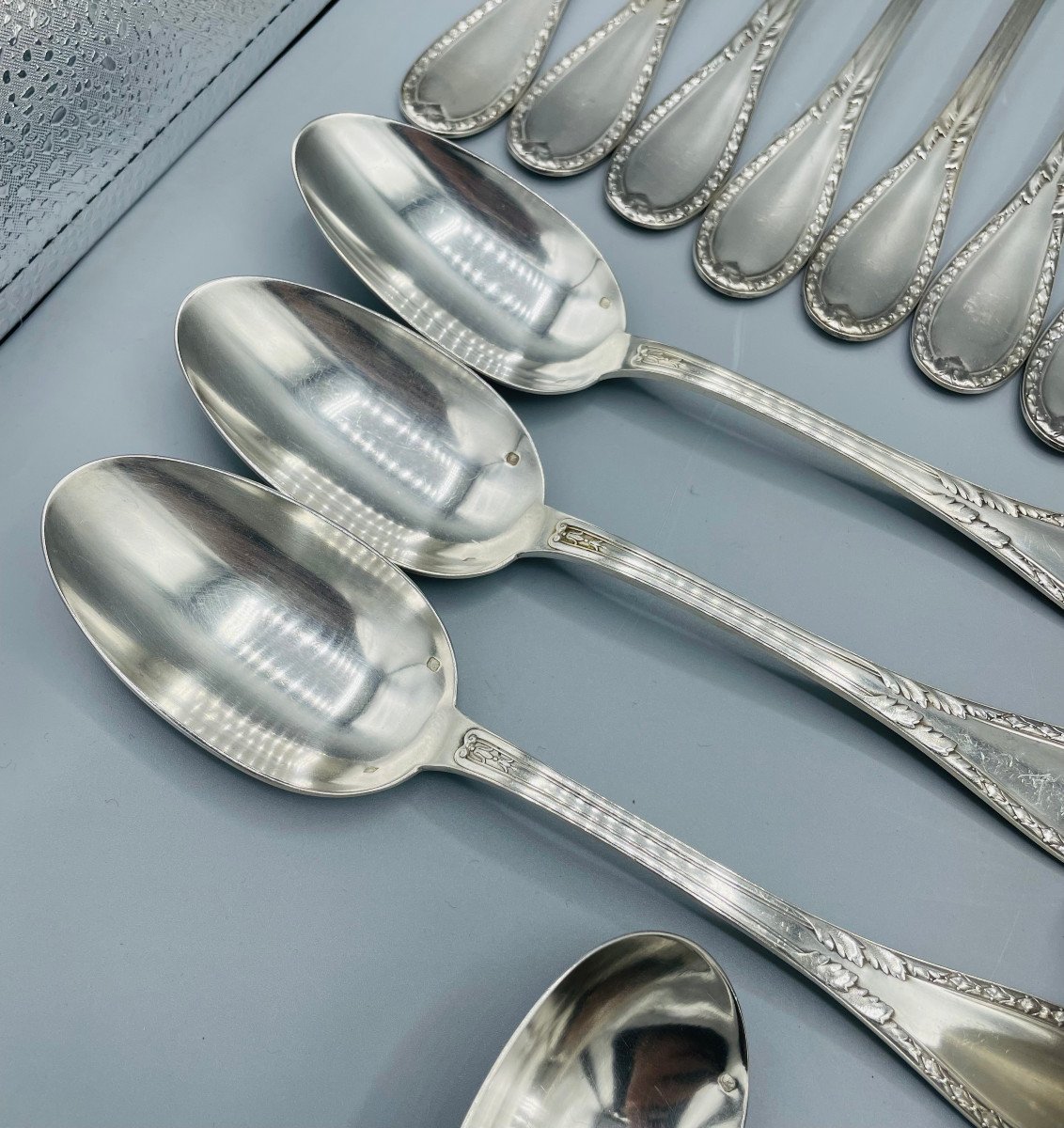 Cutlery In Sterling Silver Lappara & Gabriel 18 Forks And 6 Spoons + 1 Sauce Spoon-photo-2