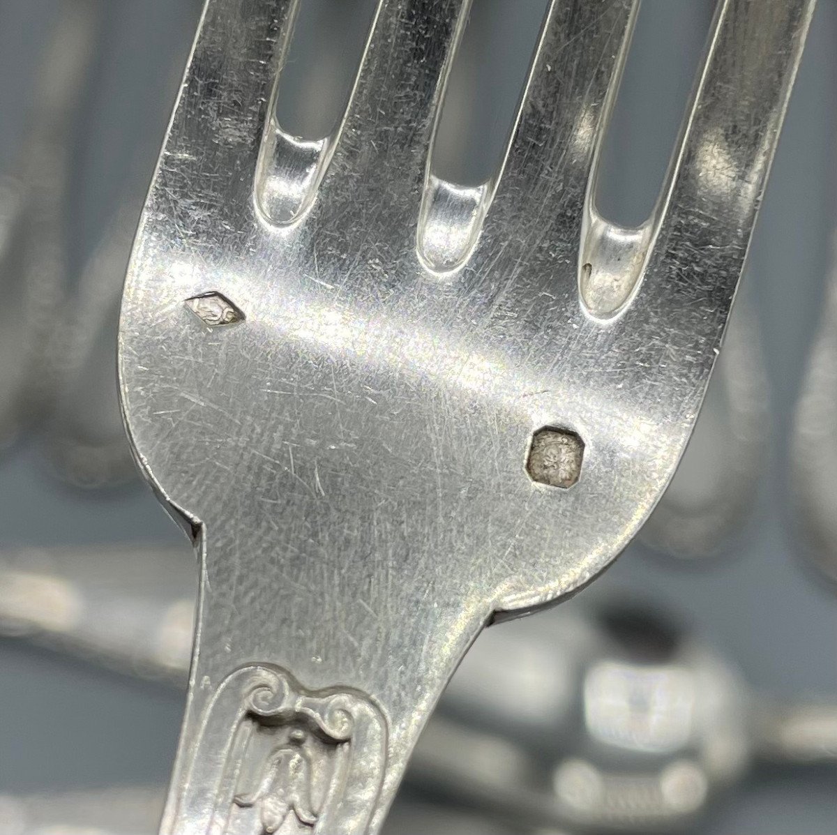 Cutlery In Sterling Silver Lappara & Gabriel 18 Forks And 6 Spoons + 1 Sauce Spoon-photo-8