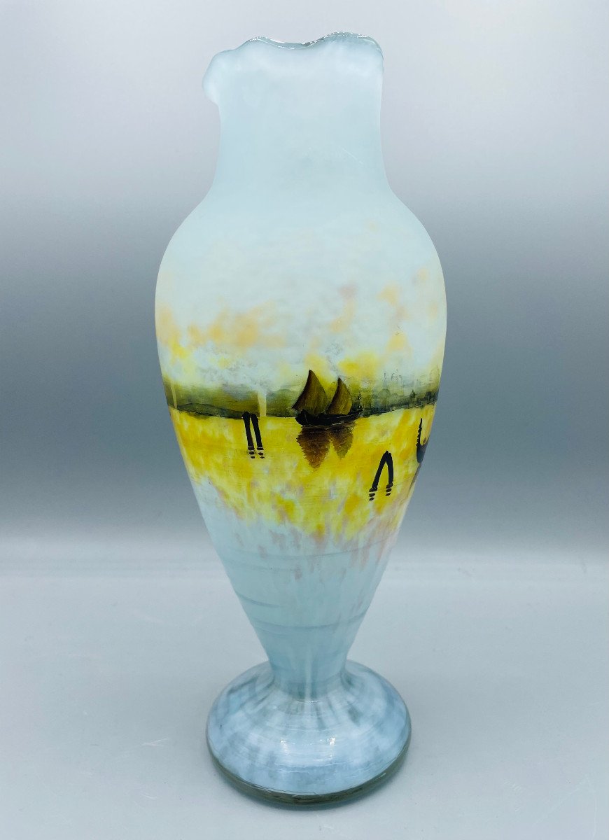 Rare Vase Art Nouveau Venise Daum Nancy 1900-photo-2