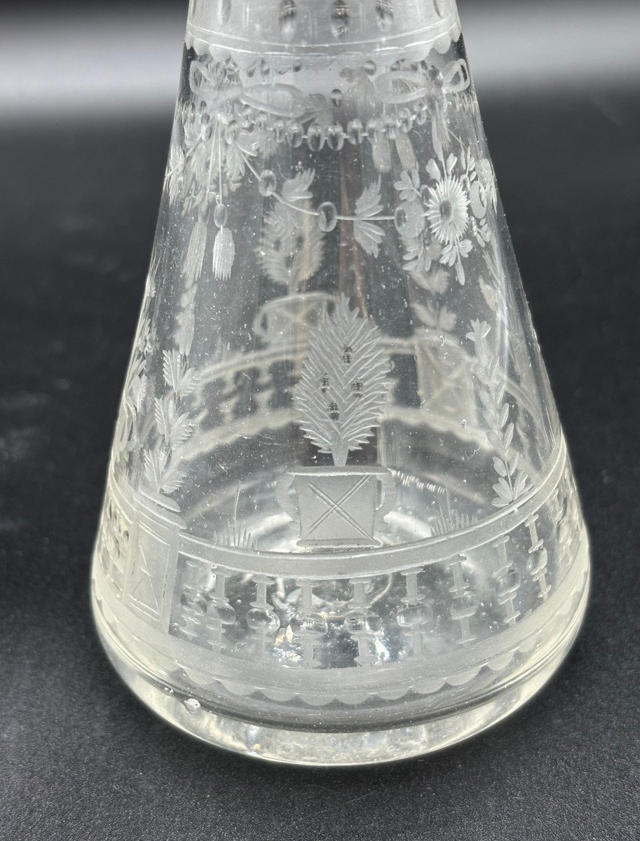 Biberon En Verre Soufflé Gravé et Etain Epoque XVIIIe - XIXe-photo-4