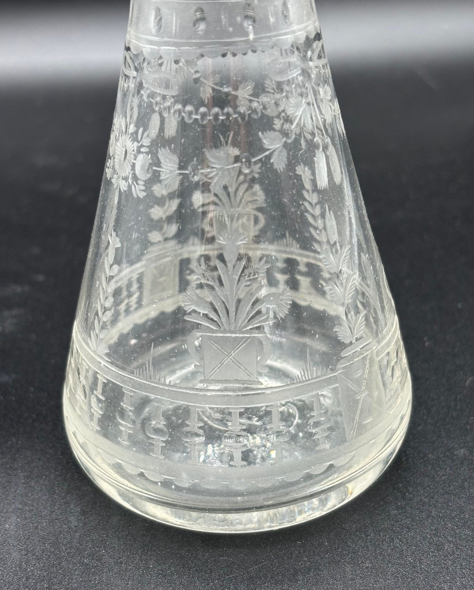 Biberon En Verre Soufflé Gravé et Etain Epoque XVIIIe - XIXe-photo-2