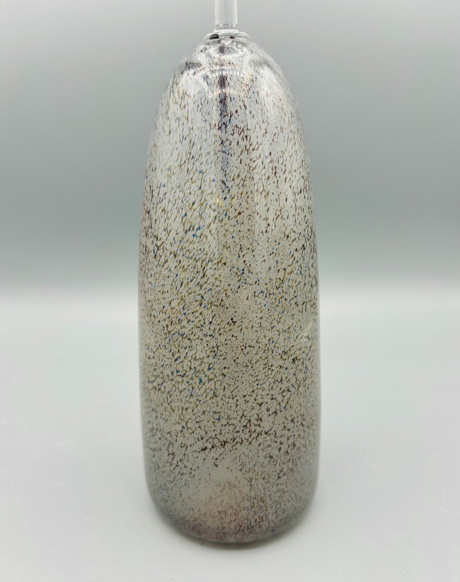 “menhir” Bottle In Blown Glass Signed Ghislène Jolivet Era Novaro-photo-3