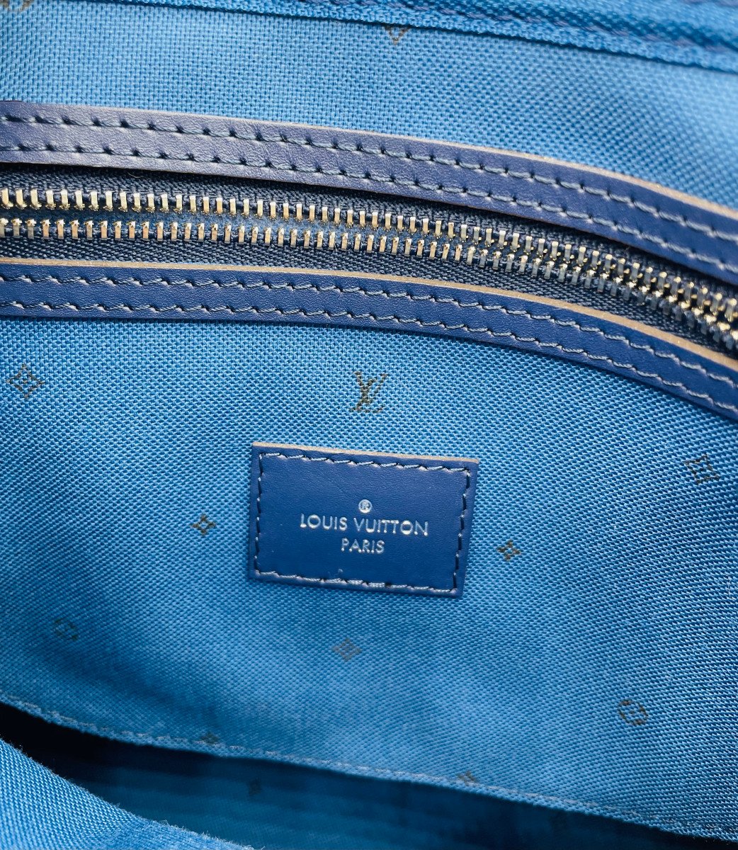 Sac à Main En Cuir Louis Vuitton Speedy 30 Bandouillère Escale Bleu Edition Limitée-photo-2