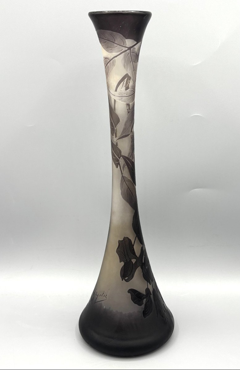 Art Nouveau Vase With Wisteria Decor From Argental -photo-3