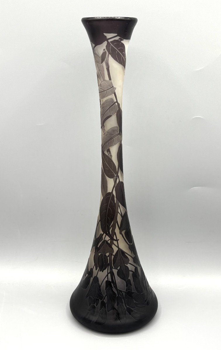 Art Nouveau Vase With Wisteria Decor From Argental 