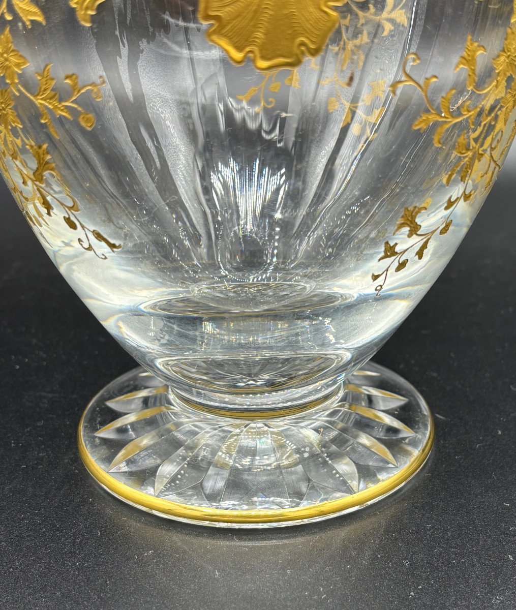 Saint Louis Crystal Water Pitcher Massenet Gold Model-photo-4