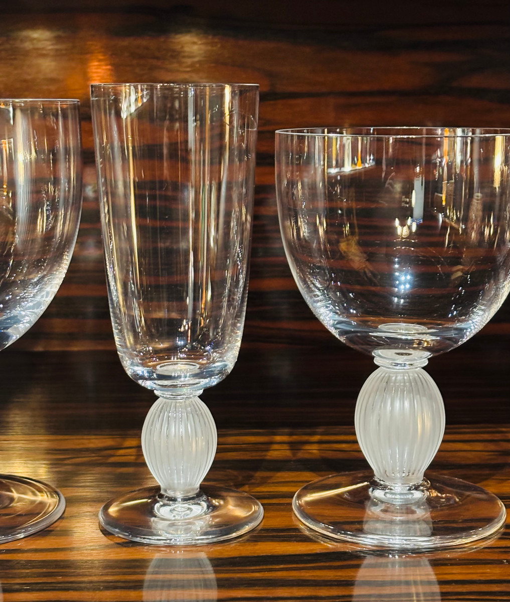 Service de Verres en Cristal Lalique Modèle Langeais 62 Pièces Complet-photo-4