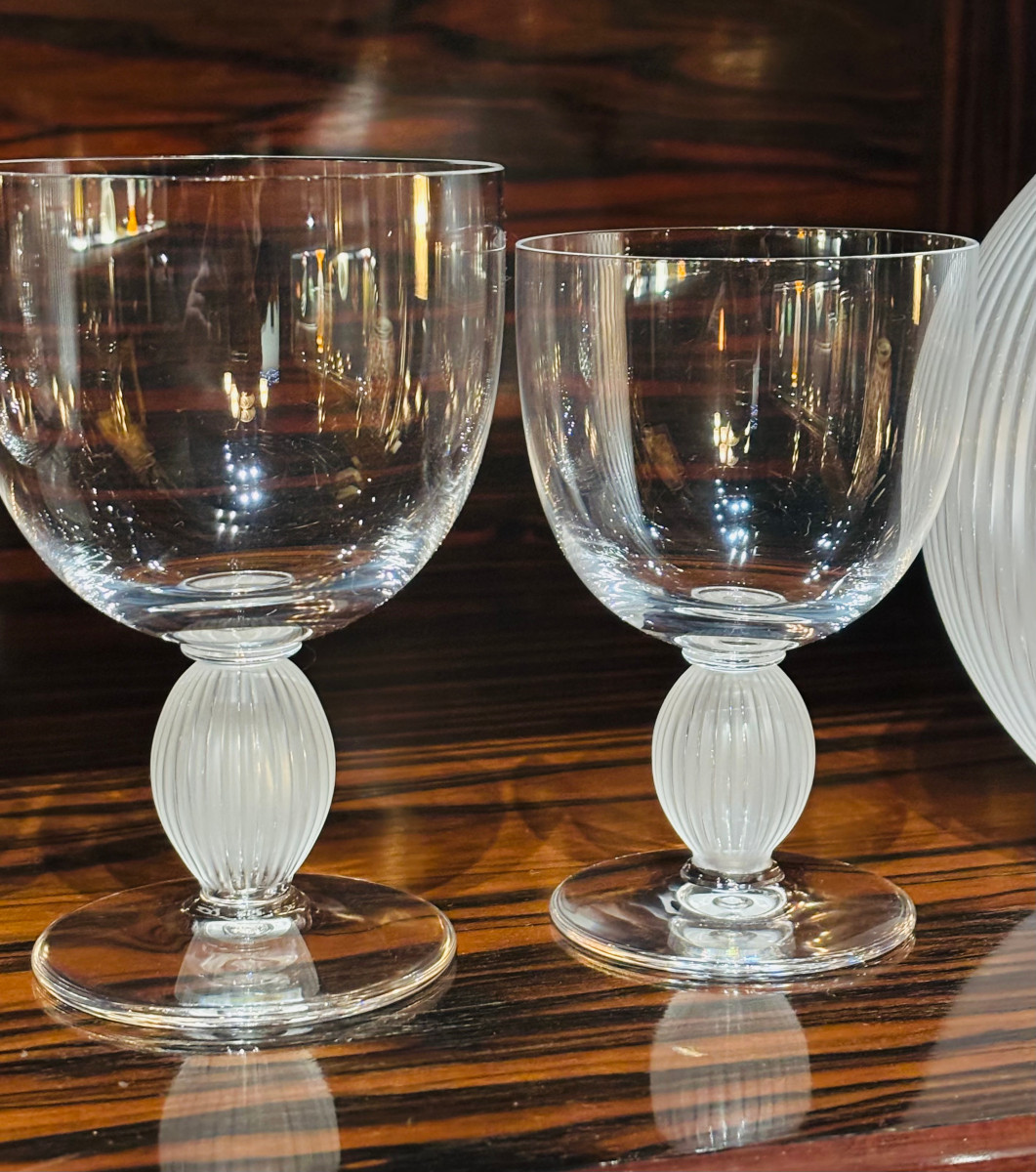 Service de Verres en Cristal Lalique Modèle Langeais 62 Pièces Complet-photo-5