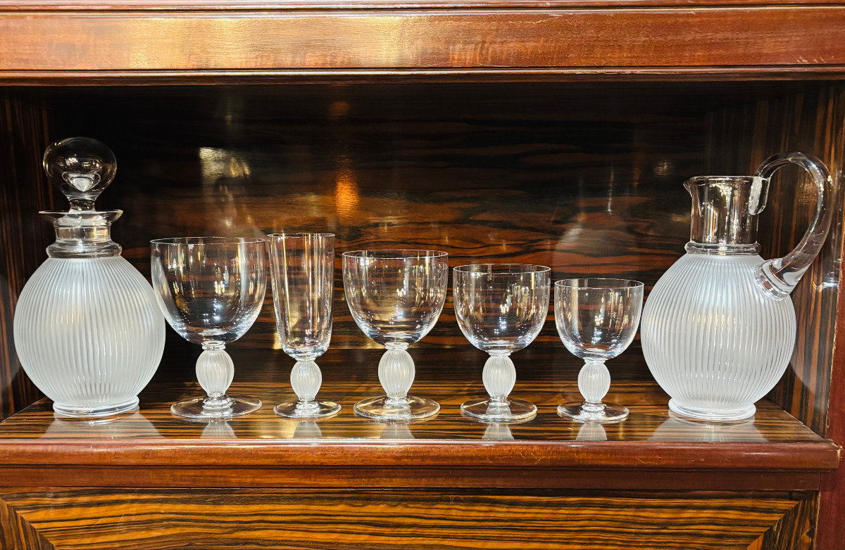 Service de Verres en Cristal Lalique Modèle Langeais 62 Pièces Complet