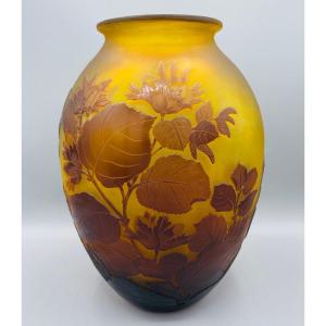 Vase Art Nouveau Aux Noisettes Emile Gallé Nancy 1900